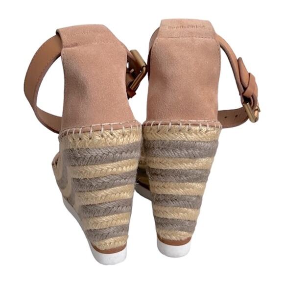 See By Chloe Suede Rope Wedge Platform Sandals Size 40 EU - Picture 5 of 15